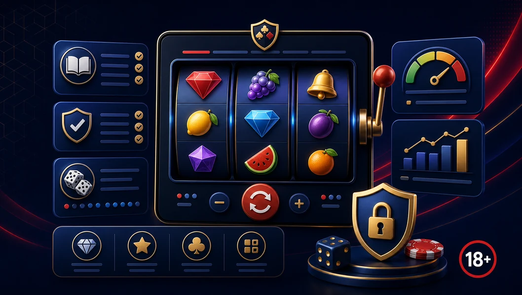 Pocket52 slots category card with generic reels and rules checklist